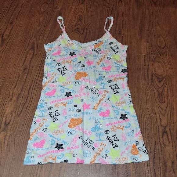 Graffiti style multi color tank top women's size small - Picture 2 of 4